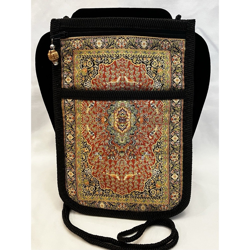 Persian Tapestry Beads Boho Multicolor Woven Travel Passport Purse Turkish Bag